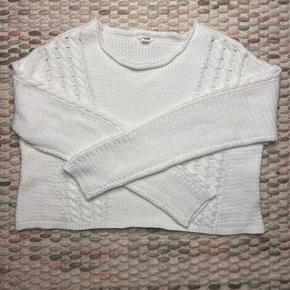 White Cable Knit Sweater